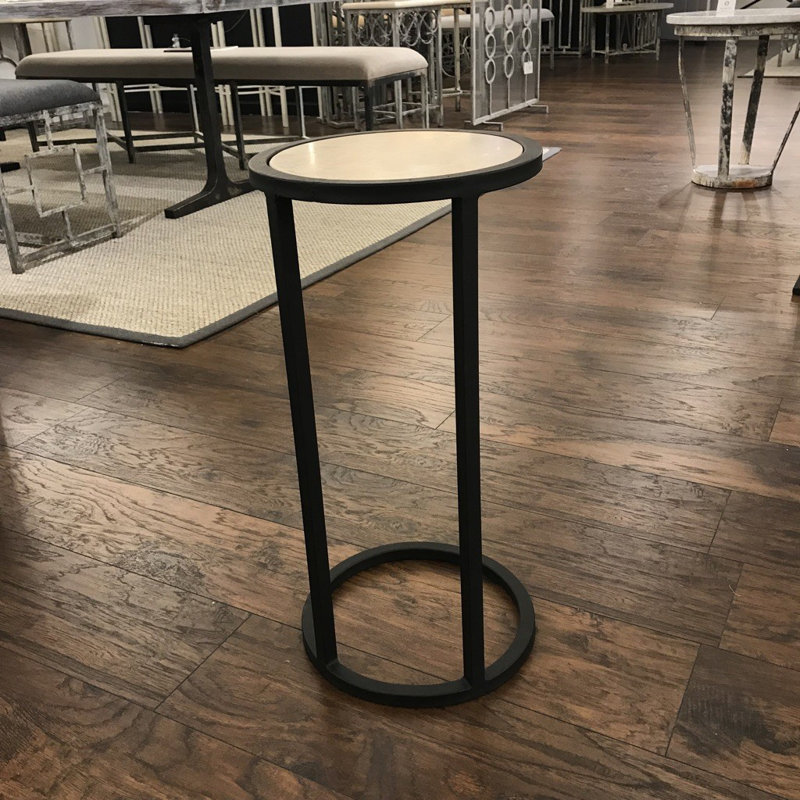 Vegas Stone Frame End Table, Flat Black, Carrera Marble