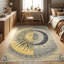 Machine Printed Mustard purple blue Rug