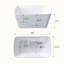 Baignoire de trempage japonaise 49 po en acrylique, baignoire carrée autoportante avec siège, capacité 55 gal, drain chromé