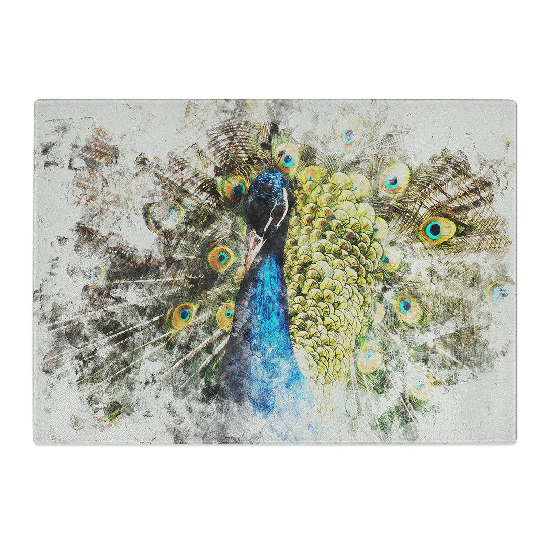 Peacock Vol.2 Watercolour Chopping Board