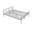 Lit superposé simple au-dessus d'un lit double en métal avec bureau, échelle et lattes de qualité pour la chambre à coucher, argent métallique