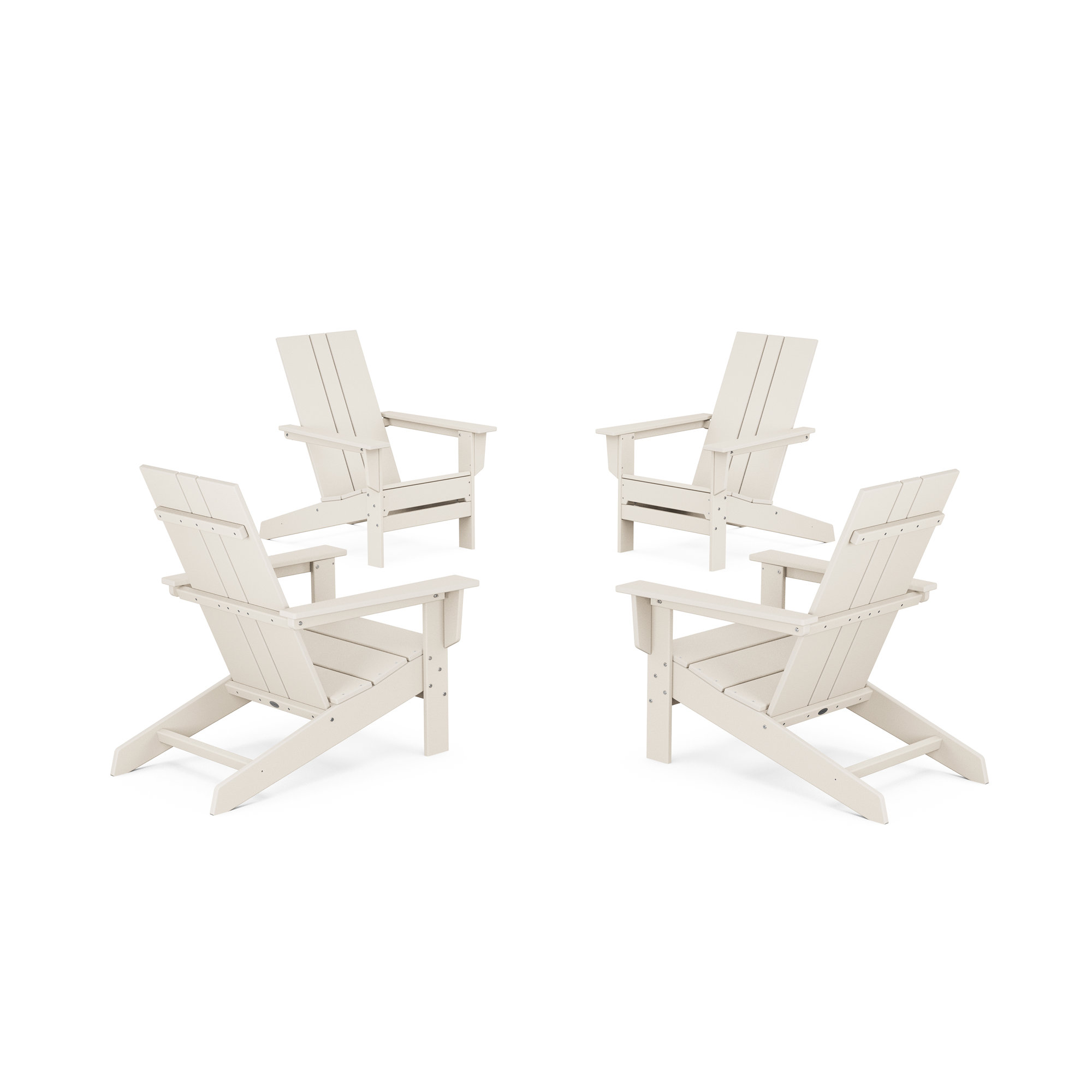 POLYWOOD x AllModern Plastic Adirondack Chairs, Sand