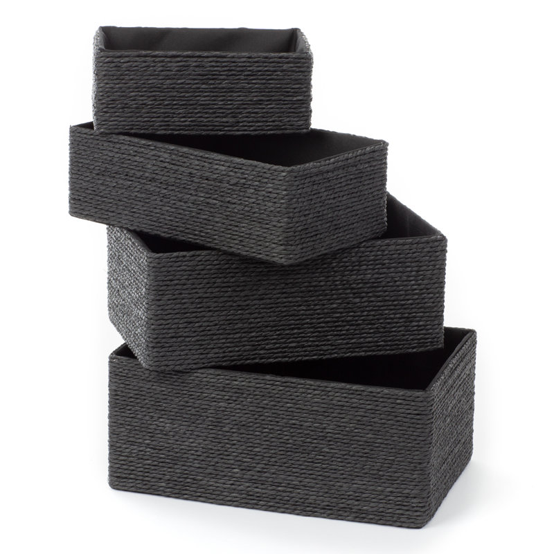 Bay Isle Home Paper Baskets 1 Decorative Basket, Black