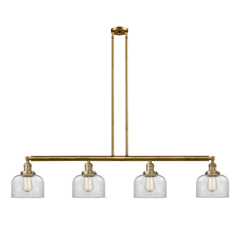 Lemire 4 - Light Kitchen Island Pendant, Clear, Polished Nickel, Yes