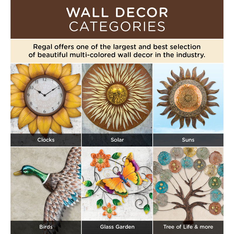 36" Copper and Gold Sunburst Metal Wall Sculpture