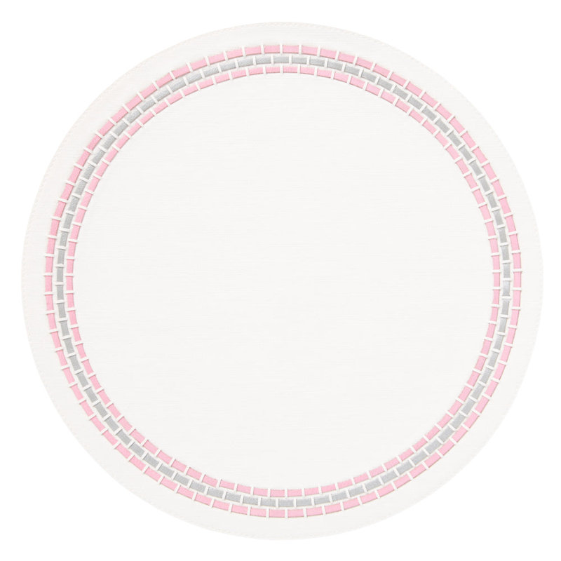 June Vinyl Round Placemats, Pink