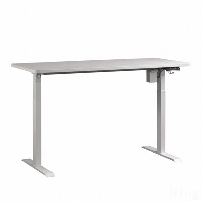 Contemporary Sit/Stand Desk With Four Preset Heights, White Finish