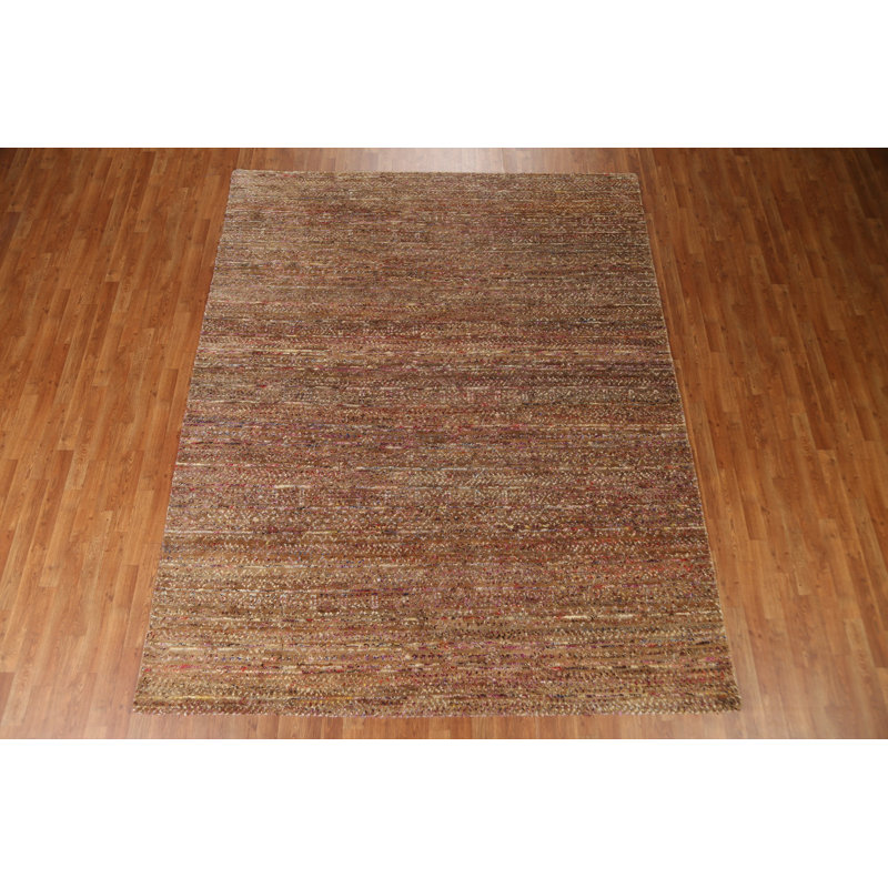 One-of-a-Kind 7'10" x 9'9" New Age Rectangle Jute / Sisal and Wool Area Rug in Brown