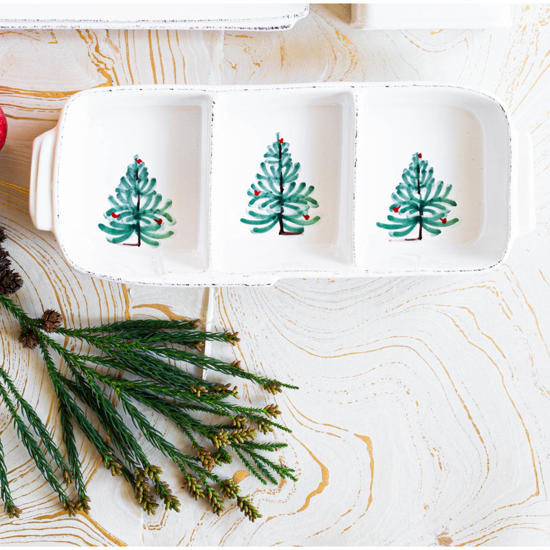 Lastra Holiday Rectangle Divided Serving Dish