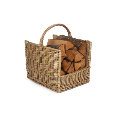 Fleur De Lis Wicker Open end Log Storage Basket