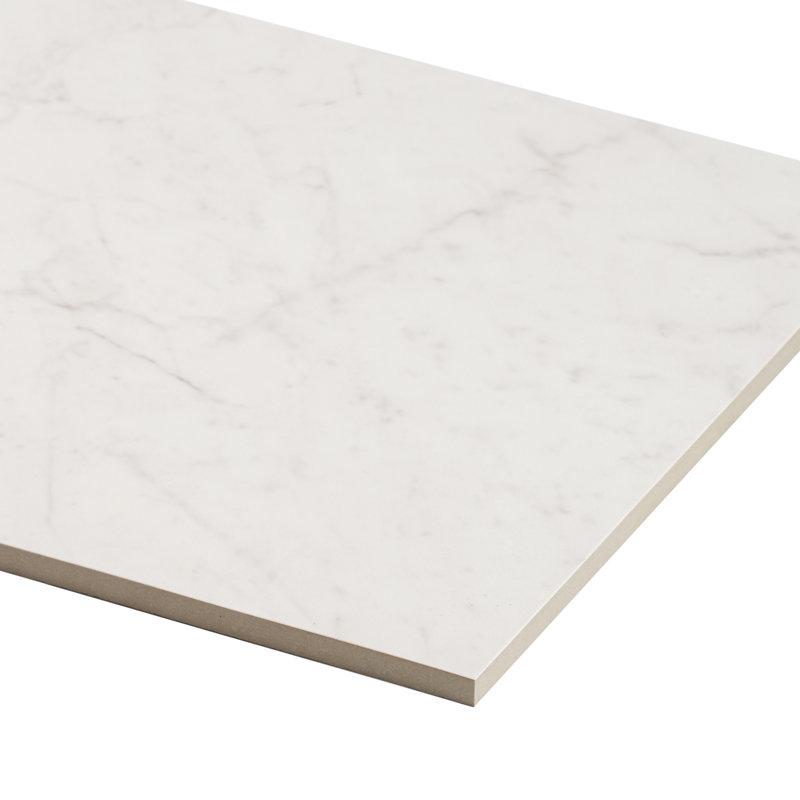 Carreau de porcelaine pour plancher et mur 12 po x 24 po, Marbre de Carrare Giola