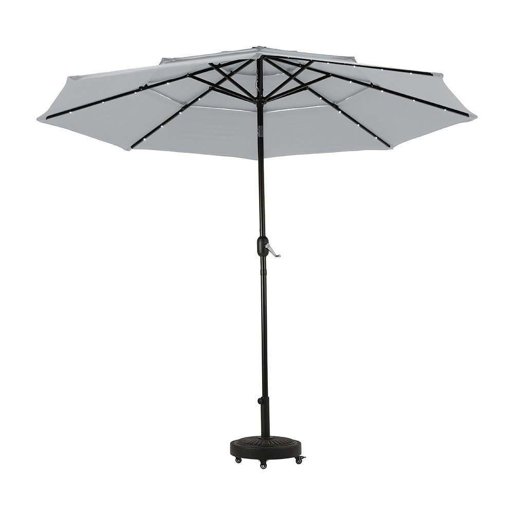 Simonne 289.5cm Lighted Cantilever Parasol with Crank Lift , Counter Weights Included
