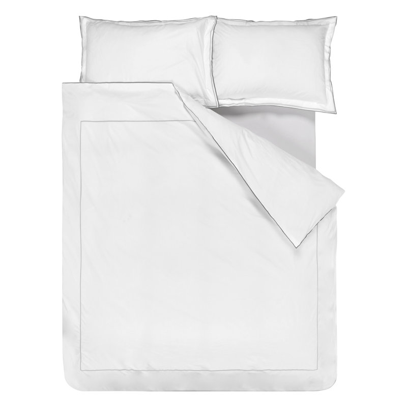 Designers Guild Astor Silver & Slate 400 Thread Count Bedset, King Size Bed (230 x 220 cm)