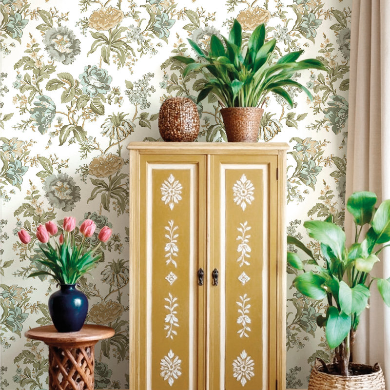 Blooming Garden Collection Oriental Garden Wallpaper Roll, Pink