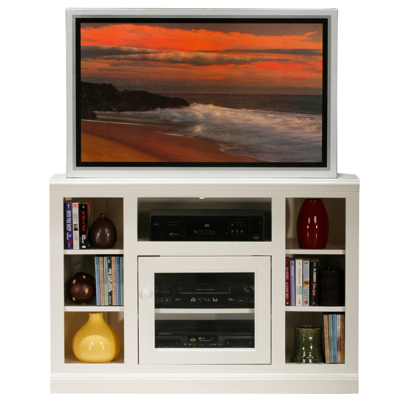 Meuble télé d'angle pour téléviseur de 50 po ou moins Aowyn, Bleu fumée, Harwich