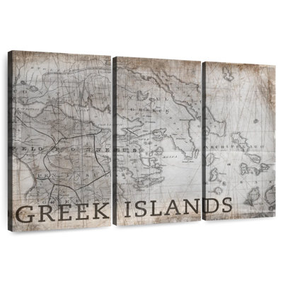 Carte des îles grecques d'Aliaz, rétro