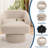 Modern Swivel Barrel Accent Chair, 360° Upholstered Armchair with Striped Backrest & Plush Padding-2108596014