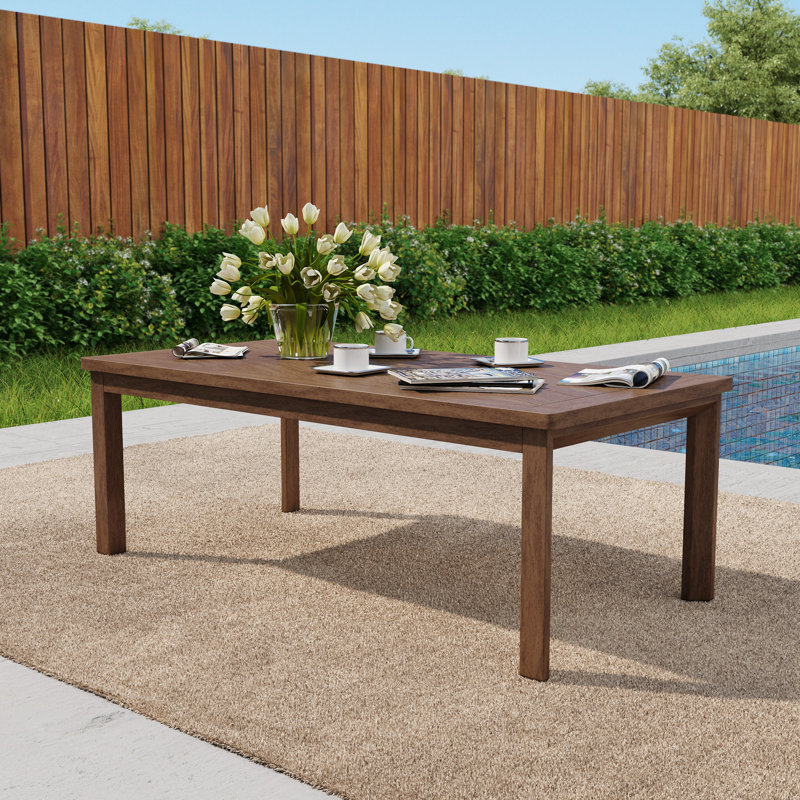 Outdoor Solid Wood Patio Coffee Table, Brown