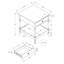 Table d'appoint, 2 niveaux, table de bout, table d'appoint, carré, table de chevet, chambre à coucher, lampe, traditionnel