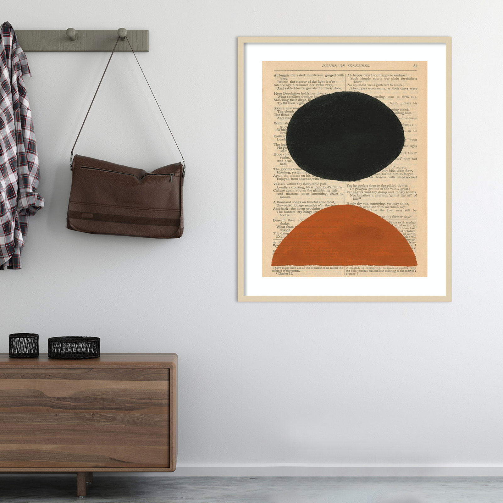 Modern Prose III by W. Stramel, Brown Framed Paper, 41.38" H x 33.38" W x 0.88" D