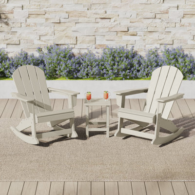 Chaise Adirondack à bascule en plastique avec table Laguna