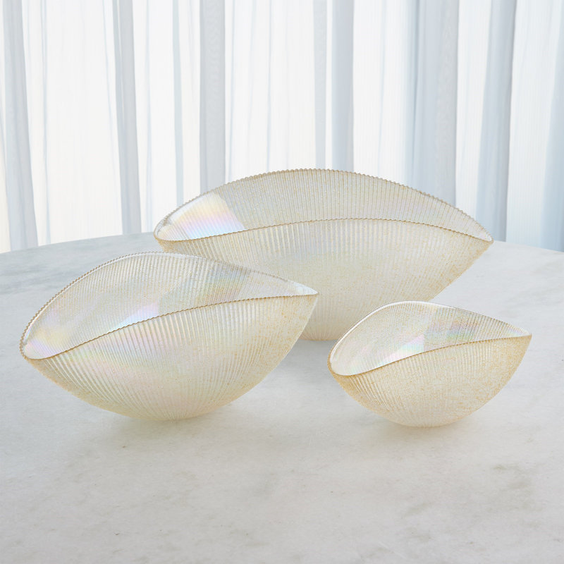 Glass Decorative Bowl, 8" H x 19" W x 12.50" D