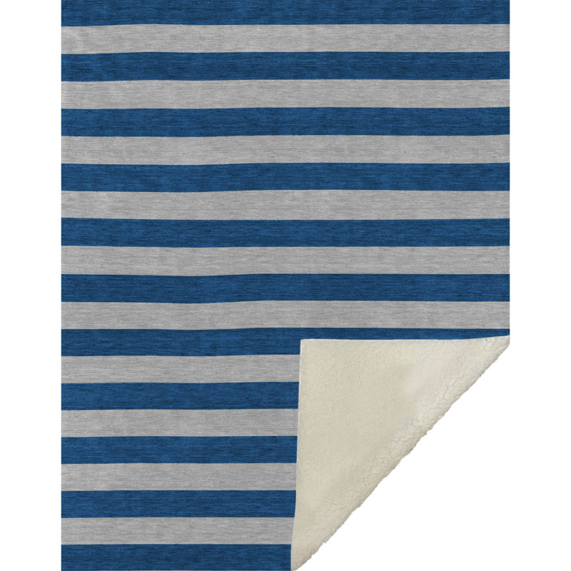 Jeté en sherpa Addison, Rayures bleues