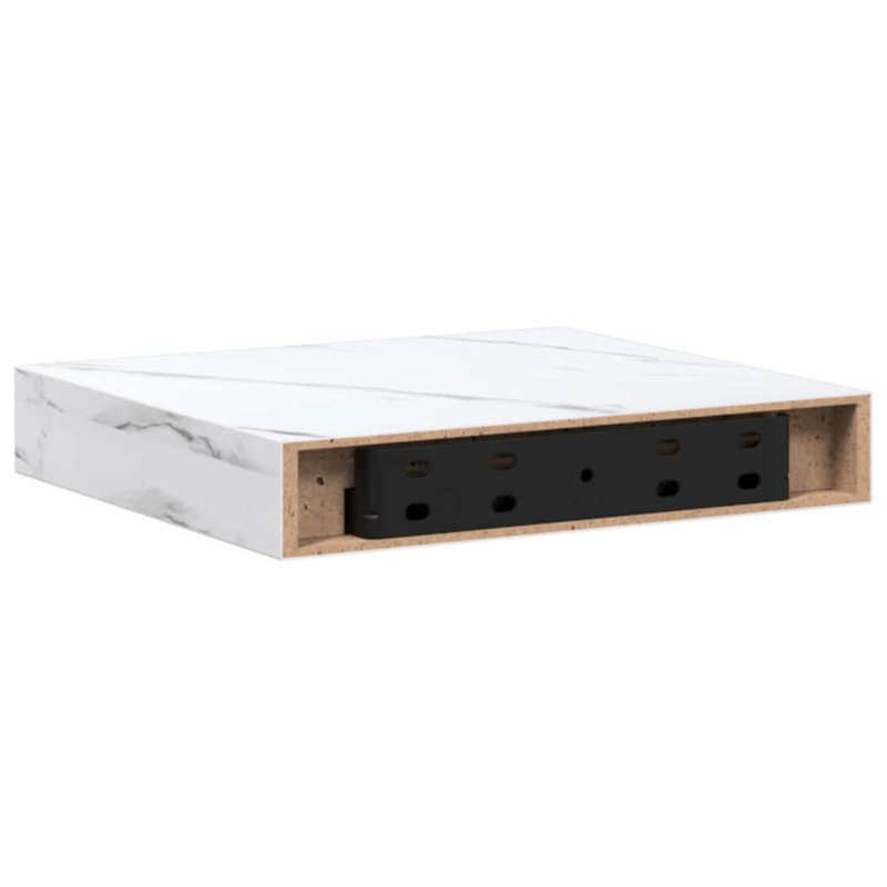 Floating Shelf, White Marble, 4cm H x 23cm W x 23.5cm D