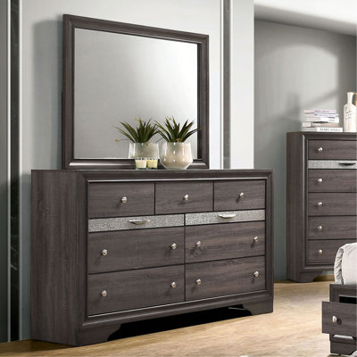 Commode avec miroir et tiroirs cachés