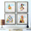 Cadre photo, ensemble de peintures sur papier