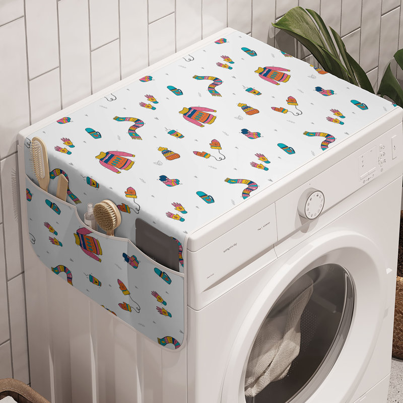 East Urban Home Winter Washing Machine Organizer Pack of 2 47" x 18.5" White Coral Sky Blue