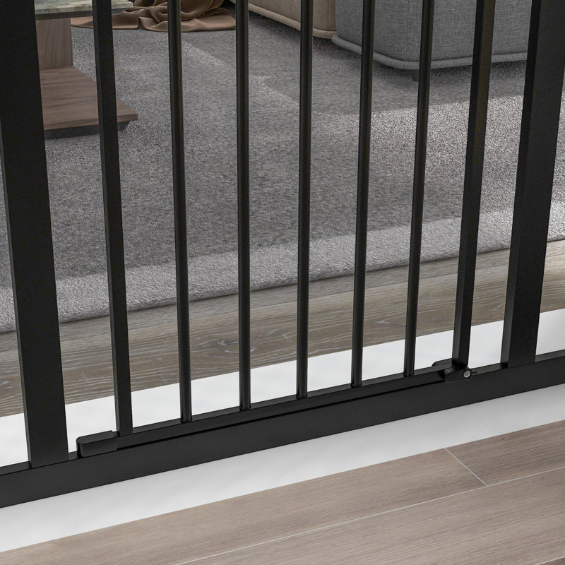 Barrière pour animaux avec pression pour chien pour escalier, noir