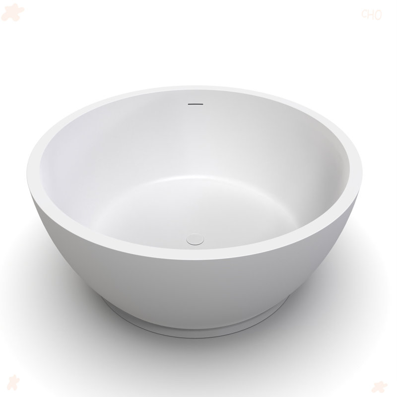 57 Inch Freestanding Solid Surface Soaking Bathtub For Bathroom