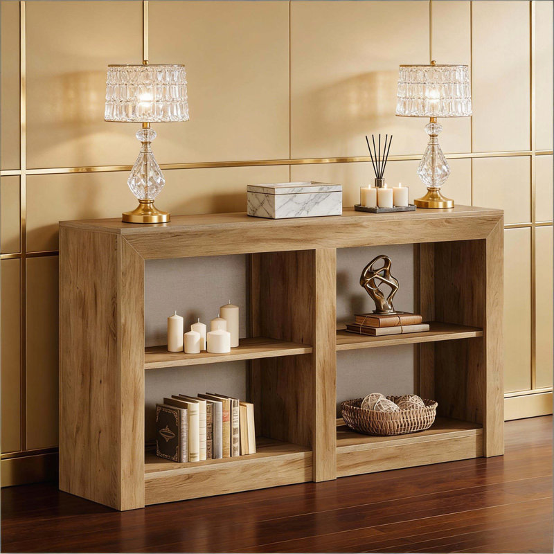 59.1-Inch 3-Tier Rustic-Modern Console Table