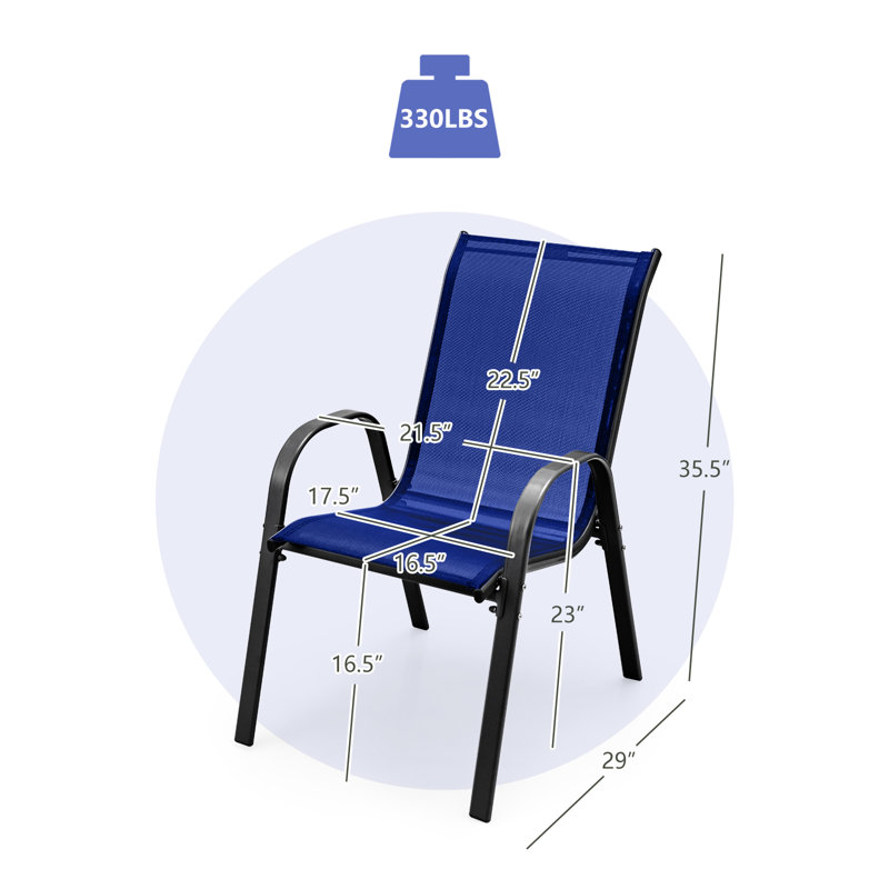 Ensemble de 4 chaises de salle à manger pour patio, Marine