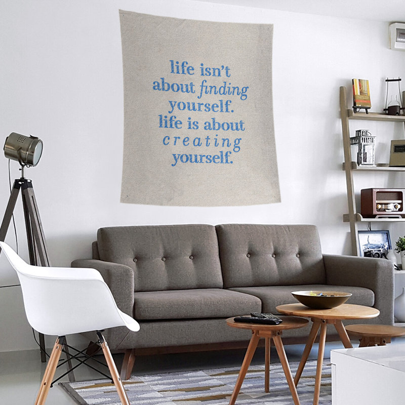 Tapisserie en polyester à créer vous-même quote, H 27,5 po x l 37,5 po, Blanc / bleu