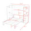 Lit escamotable avec deux garde-robe et tablette-130932840