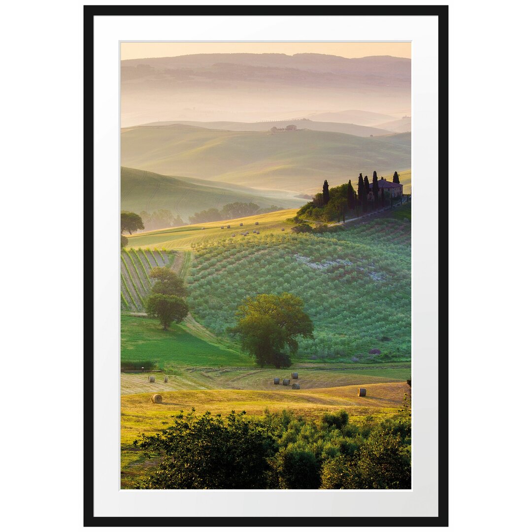 Gerahmtes Poster Toskana Landschaft