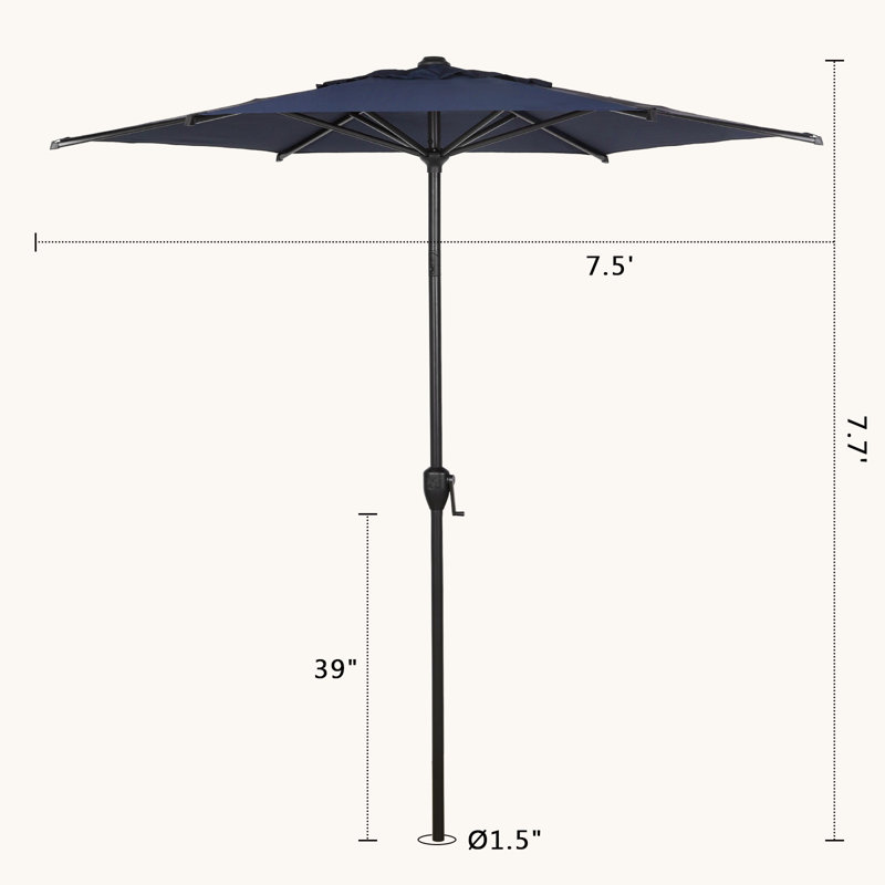 Parasol de marché 108 po Lyon, Bleu très foncé, L 90 po x P 90 po