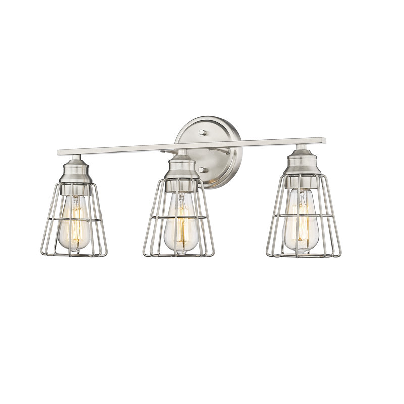 Edoardo Dimmable Vanity Light, Brushed Nickel, 3