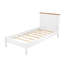 Lit simple moderne, finition blanche et chêne, 35,4 x 38,6 x 74,8 pouces | Panneau de fibres à densité moyenne 100% laqué | Design scandinave, élégant et durable, parfait pour les chambres d'enfants ou les chambres d'amis-1667198474