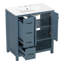 30" Bathroom Vanity with Integrated Ceramic Sink Top Solid Wood & MDF Modern Shaker Cabinet Black/White/Grey/Blue-Grey-129685607