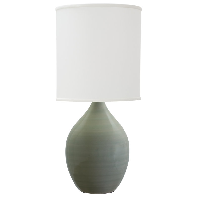 Scatchard Table Lamp, Cream/Blue, 20.5" H x 9" W x 9" D