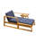 Duke Outdoor 3-Piece Acacia Wood Conversation Set with Cushions-1254746595