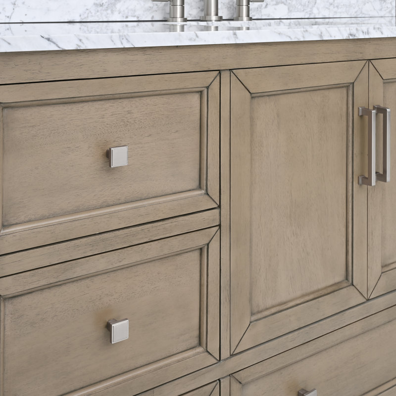 Everette 60'' W Single Bathroom Vanity Base, Gray Oak