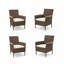 Ensemble de chaises de patio 4 pièces en rotin brun toutes saisons avec coussins très confortables pour une utilisation extérieure durable-991005315