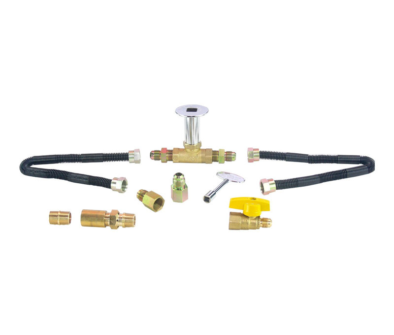 Fire Pit Gas Burner Complete 1/2" Liquid Propane Connection Kit