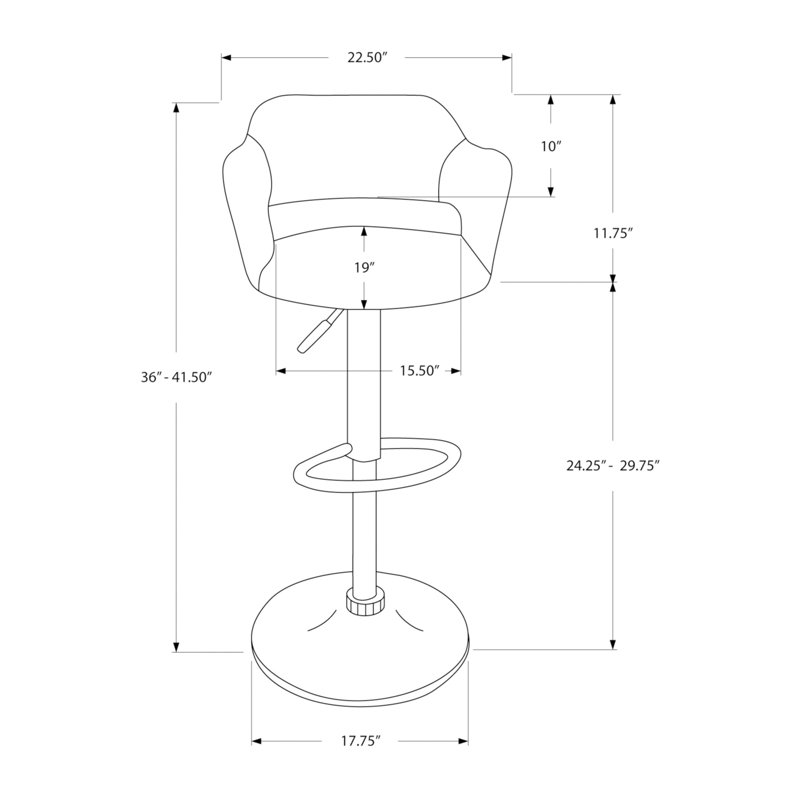 Tabouret de bar, pivotant, hauteur de bar, réglable, métal blanc, aspect cuir, contemporain, moderne, Blanc
