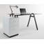 Brabham Curved Glass Top Metal Base Computer Desk