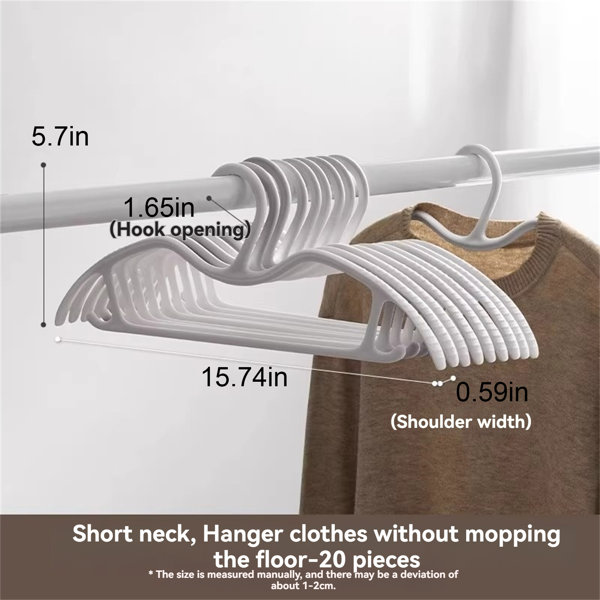 Hanger Rack Short Hokku Designs Space-Saver Short-Neck Hangers – Heavy-Duty Plastic | Wayfair